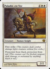 Paladin en-Vec 9th Edition HEAVILY PLD White Rare MAGIC GATHERING CARD ABUGames