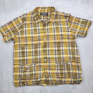 J Peterman Shirt Men XXL Button Up Collared Work Office Company Yellow Adult 2XL - Picture 1 of 8