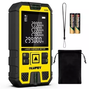 Medidor de Distancia Laser Digital Cinta Metrica Nivel Burbuja IP54 Portátil 50M - Picture 1 of 7