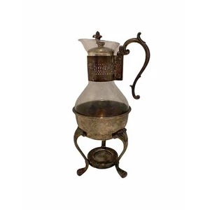 FB Rogers Silver Company Vintage Italian Silver Plated Coffee Carafe and Stand - Picture 1 of 12