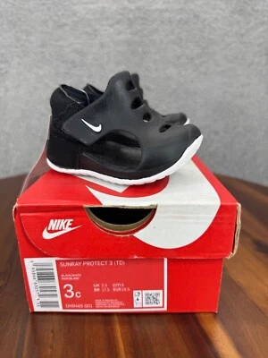 Nike Sunray Protect 3 TD Beach Lake Zapatos Talla 3C Negro Sandalia de Navegación Niño Pequeño Foto 1 de 4