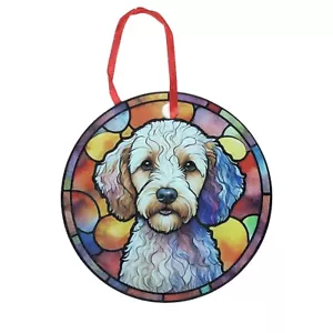 Decorazione olografica design vetro colorato Aussiedoodle - Foto 1 di 2
