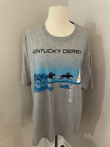 Nueva con etiquetas Camiseta Kentucky Derby Gris Talla XL Gris Azul Aqua Horse Carreras Unisex - Imagen 1 de 6