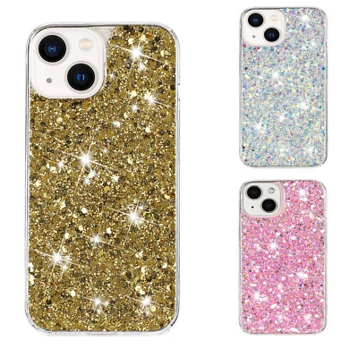 For iPhone 15 14 13 12 11 7 XR 8 Bling Gypsophila Silicone Back Case Phone Cover - Image 1 of 4