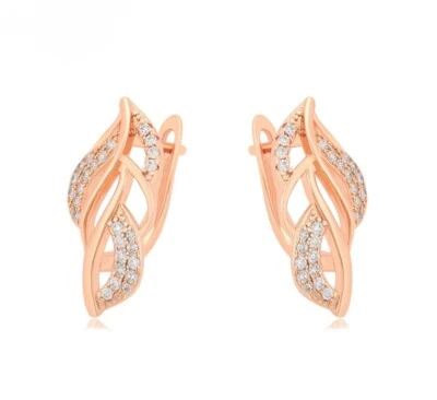 Top Qualität! Luxus  Ohrringe Creolen  Zirkonia 18K vergoldet Gold Neu - Bild 1 von 3