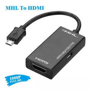 Universal Micro USB to HDMI HD TV AV TV Converter Cable 1080P Phone MHL Adapter - Picture 1 of 11