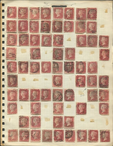 Great Britain #33 Used, Plate 94, Lot of 96 Cover