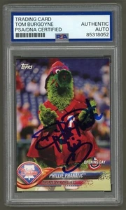 Tom Burgoyne Phillie Phanatic Signed 2018 Topps Opening Day Mascot Card #M18 PSA - Picture 1 of 2