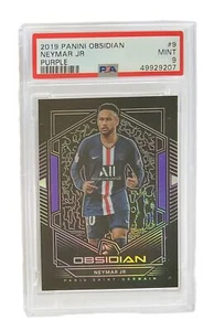 2019 Panini Obsidian Neymar Electric Etch Purple Card #30/65 PSA 9 - Picture 1 of 2