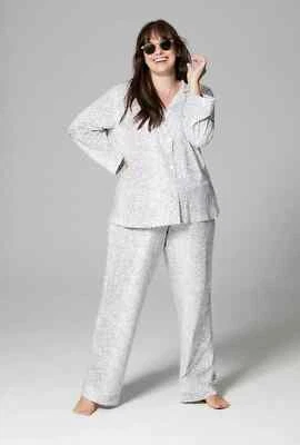 NWT BedHead pj's SNOWCAT leopard print Classic Stretch Jersey Organic Pajama XL - Image 1 of 3