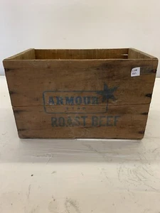 Vintage Antique Armour Star Roast Beef Argentina WOOD CRATE CASE BOX Primitive - Picture 1 of 10