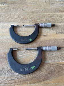 2 SCHERR-TUMICO GS292736 GS292737 .5680 STD. + .7840 STD. Micrometer Lot - Picture 1 of 6