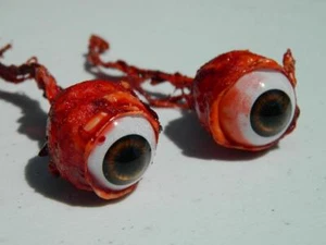 Halloween Horror Prop Realistic Life Size Pair of  Ripped Out Eyeballs -  FB01 - Picture 1 of 1
