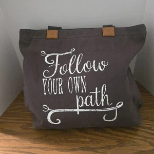 Thirty-One "Wander" tote - "Follow Your Own Path" - Brown Canvas bag - Picture 1 of 14