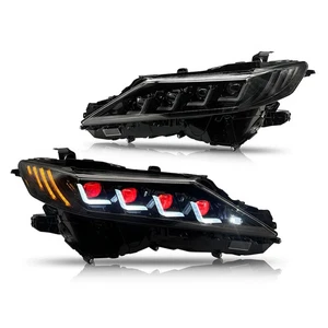 Red Demon Eye LED Headlights For 2018-2024 Toyota Camry LE, SE, XLE, XSE, TRD - Picture 1 of 15