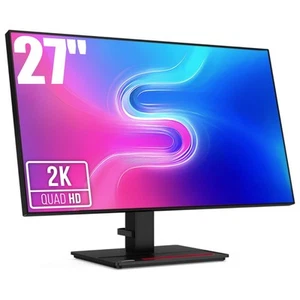 BEZRAMKOWY MONITOR 27” LENOVO P27H-20 WLED IPS WQHD 2560x1440 2K A KLASA - Zdjęcie 1 z 10