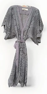 WOW! Jen’s Pirate Booty Grey Low Cut NeckLine Embroidered Boho Sheer Dress OS - Picture 1 of 14