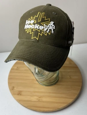 盐湖 2002 年奥运会绑带帽冰上曲棍球场系列棕色全新带标签 — 第 1/4 张图片