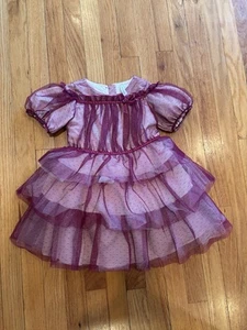 Janie and Jack tulle velvet tiered purple dress girls 5 yrs old - Picture 1 of 3