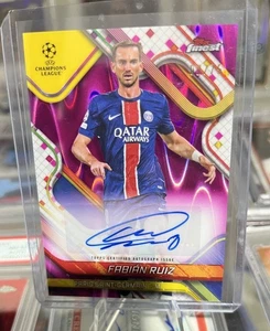 2024/25 TOPPS FINEST UEFA FABIAN RUIZ MAGENTA REFRACTOR AUTOGRAPH /75 PSG - Picture 1 of 1