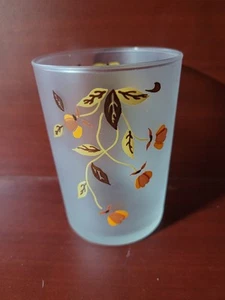 Hall Autumn Leaf Jewel Tea Frosted Glassware Glass Tumbler 3 3/4” 8 oz - Picture 1 of 1