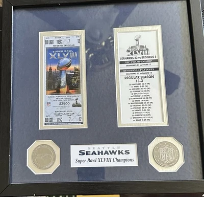 Marco de moneda de boleto de campeonato del Super Bowl de Seattle Seahawks 2014 Foto 1 de 4
