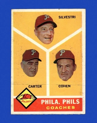 1960 Topps Set-Break #466 Philadelphia Phillies Coaches EX-EXMINT *GMCARDS* - Image 1 of 2