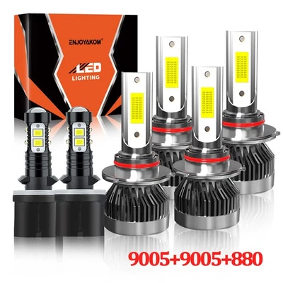 适用于土星 LW1 LW2 2000 白色 LED 车头灯 + 雾灯灯泡 高低光束套件 — 第 1/4 张图片