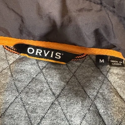 Pullover Orvis Para Hombre Acolchado 1/4 a Presión Mediano Negro con Borde Naranja Foto 1 de 4