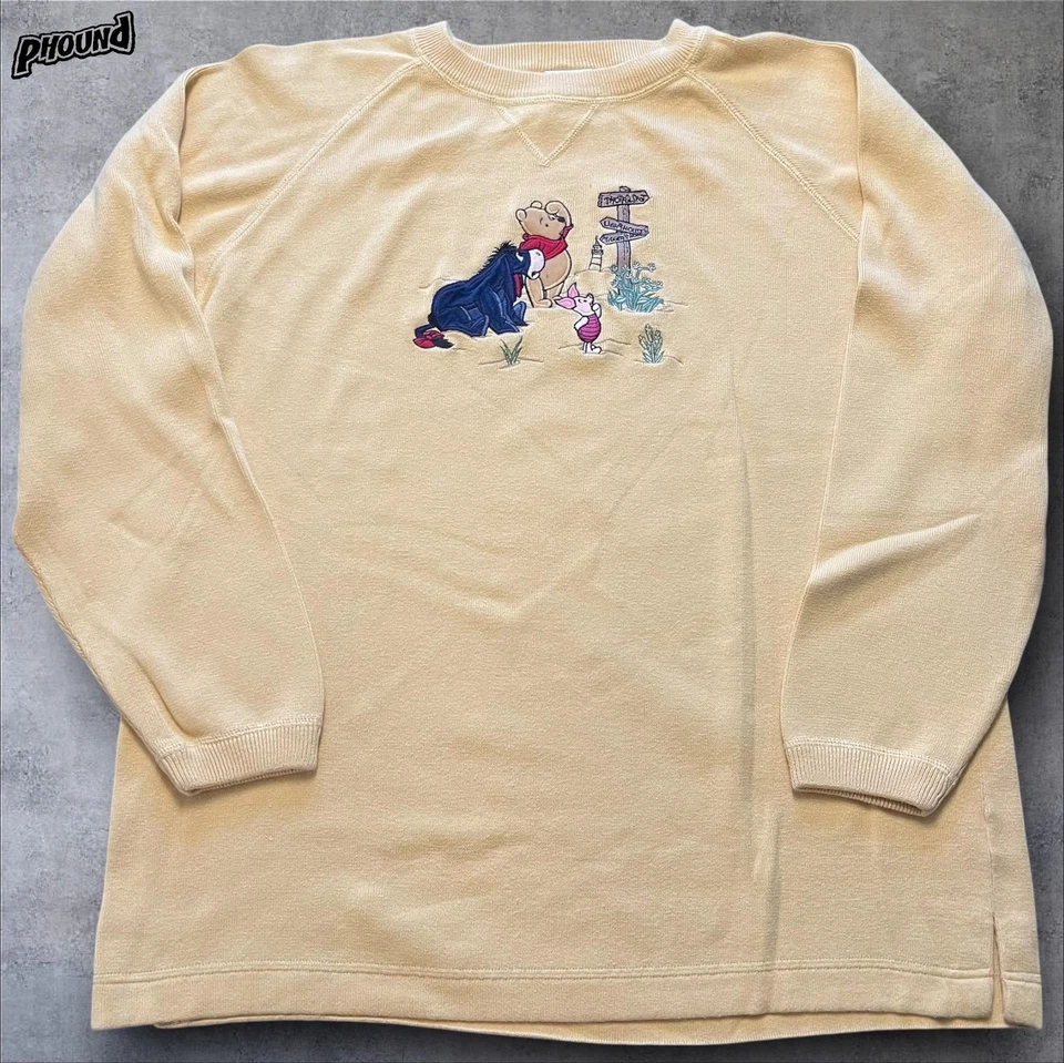 Sudadera De Colección Disney Winnie The Pooh Para Mujer XL Amarilla Eeyore Piglet Años 90 Foto 1 de 4