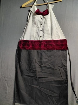 Esmoquin vintage novedoso con delantal de pajarita algunos puntos como está BinP Foto 1 de 4