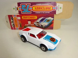 Matchbox Superfast Nr. 08C De Tomaso Pantera weiß & blau ROTE Einrichtung in Box - Picture 1 of 7