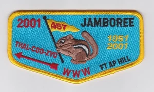 USA BOY SCOUTS OF AMERICA - 2001 National Jamboree OA THAL COO ZYO 457 FLAP PAT - Picture 1 of 2