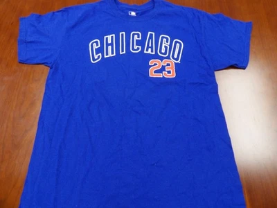 NEW VF IMAGEWEAR MLB CHICAGO CUBS RYNE SANDBERG BLUE JERSEY T-SHIRT SIZE L - Image 1 of 4