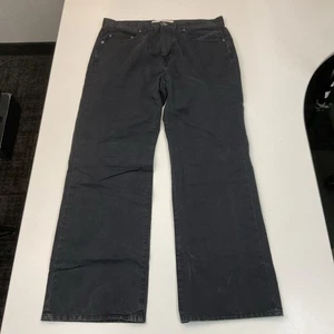 Pantalón Perry Ellis Slim Fit Teñido Sarga Sólida Cinco Bolsillos - Negro 34x30 - Imagen 1 de 4