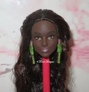 New Barbie Extra Fly AA Beach Curvy Doll Head for OOAK Repair Parts - Picture 1 of 2