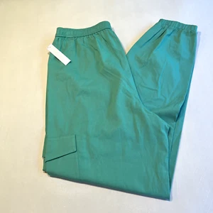 Abound Womens Cargo Joggers Green Marine Size Medium Side Pockets Banded Cuffs - Picture 1 of 11