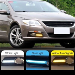 LED Daytime Running Light Turn Indicator Fog Lamp Bumper For Vw Cc 2009-2013 - Picture 1 of 17