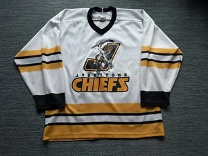 Vtg 90s ECHL Johnstown Chiefs Hockey Jersey M CCM Minor League White - Picture 1 of 4