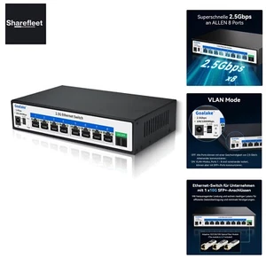 Goalake Multi-Gigabit Desktop-Switch, 8 Anschlüsse, 2,5 G, Nicht verwaltet, 8... - Afbeelding 1 van 8