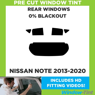 Für Nissan Note 2013-2020 Vorgeschnittene Scheibentönung Heck 0% Blackout Folie - Image 1 of 4