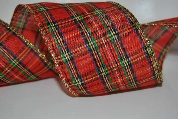 RIBBON QUEEN Cinta con cable de tartán Stewart de 3 m 2,5" corona de pastel de árbol de Navidad escocesa