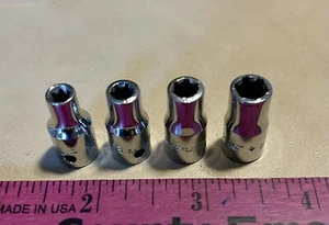 4pc Snap On Tools 1/4” Drive Sockets E5-E8 - Picture 1 of 3