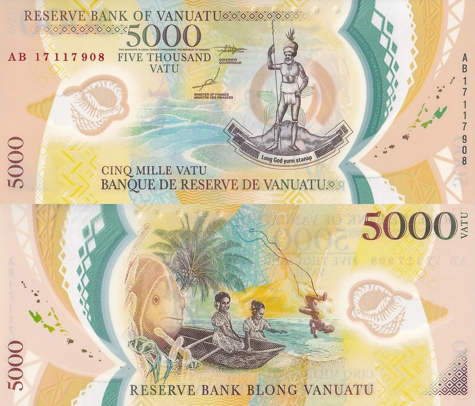 Vanuatu 5000 Vatu 2017 P 19 Polymer UNC - Image 1 of 1