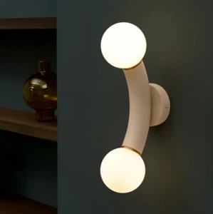 MADE.com Naila Wall Light - Modern, Sculptural Lamp - Ivory & Glass RRP £75 - Picture 1 of 8