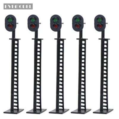 5 Stück Ampeln LED Signal Blocksignale Lichtsignal 80mm 12V rot/grün H0 / 00 - Bild 1 von 4