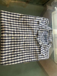 NAUTICA MENS SHORT SLEEVE BUTTON DOWN SHIRT. ( NAVY/ GRAY ) CHECKERD -SIZE- XXL. - Picture 1 of 12