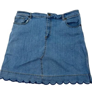 Draper James Damen Denim Rock mit gewelltem Saum Größe 14 blau 100 % Baumwolle - Bild 1 von 7