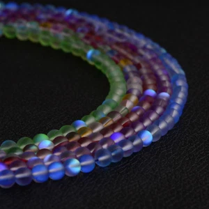 Mystic Aura Quartz Gemstone Loose Beads Natural Quartz Matte Stone 6mm 8mm 10mm - Picture 1 of 37