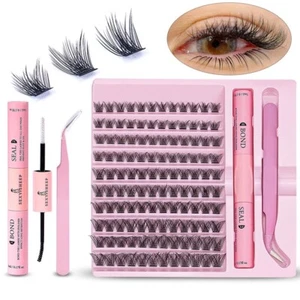 200X Eyelash Extensions Wispy D Curly Individual False Lashes Clusters DIY 8-16m - Picture 1 of 16